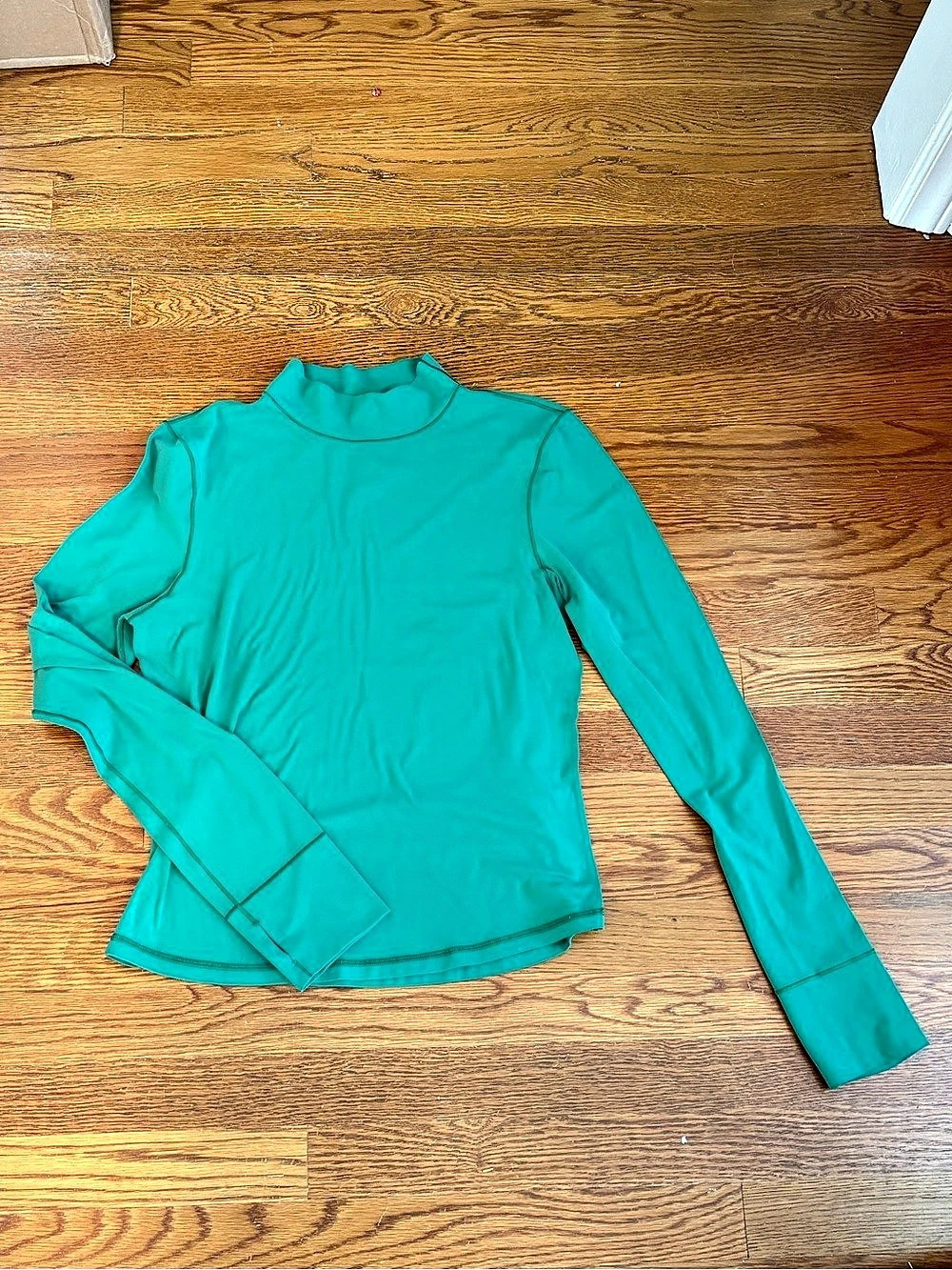 Green Mock Neck Long Sleeve Athletic Top OFFLINE Aerie Size L layering  thumb up